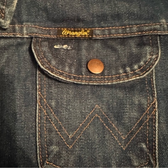 Vintage 70s Wrangler No Fault Denim Jean Jacket Blue Sz 42 Made USA 74126NV - Picture 2 of 12